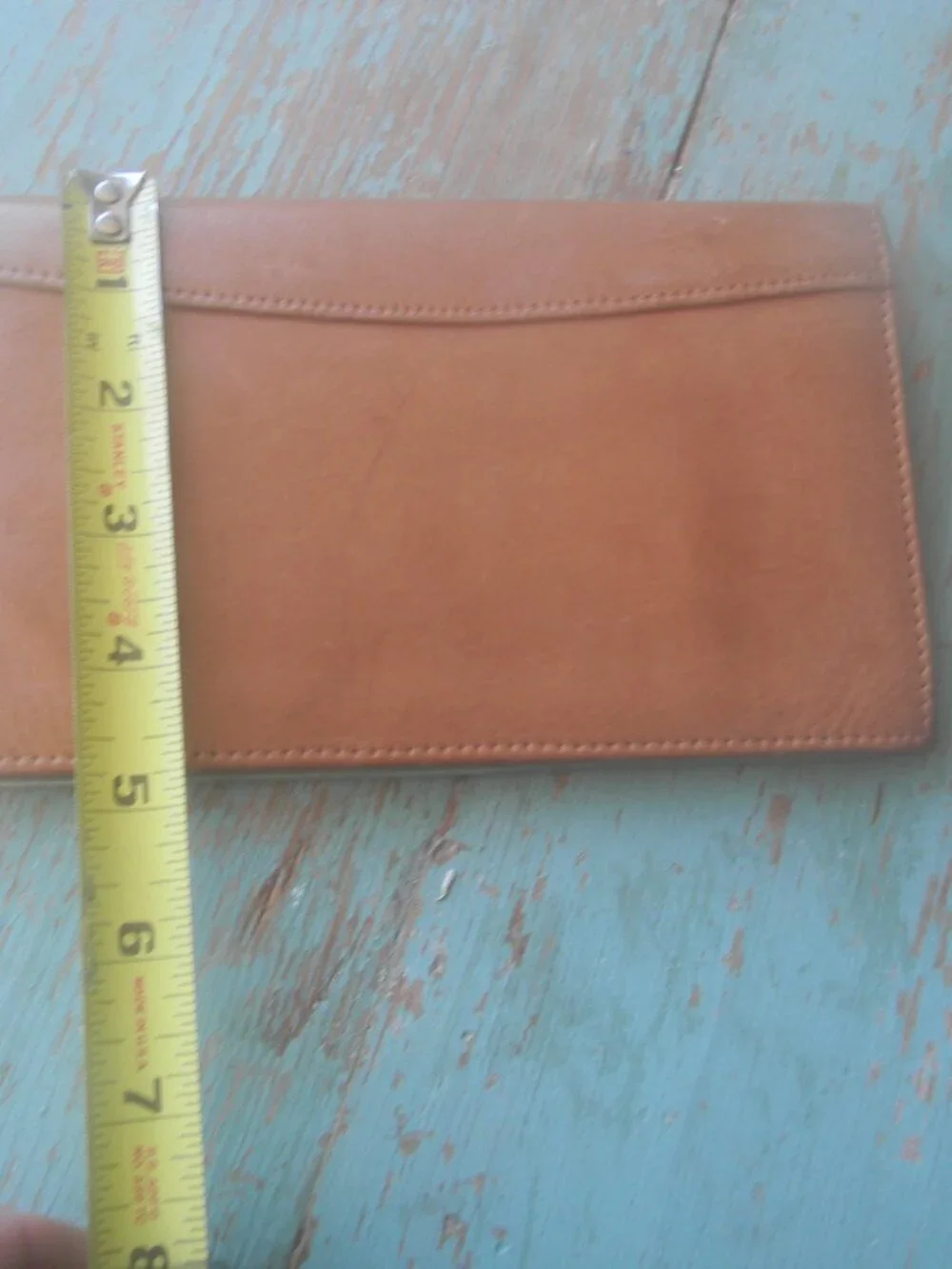 VINTAGE ST. DENNIS TAN LEATHER BUSINESS CARD ORGANIZER TRAVEL PHOTO 5